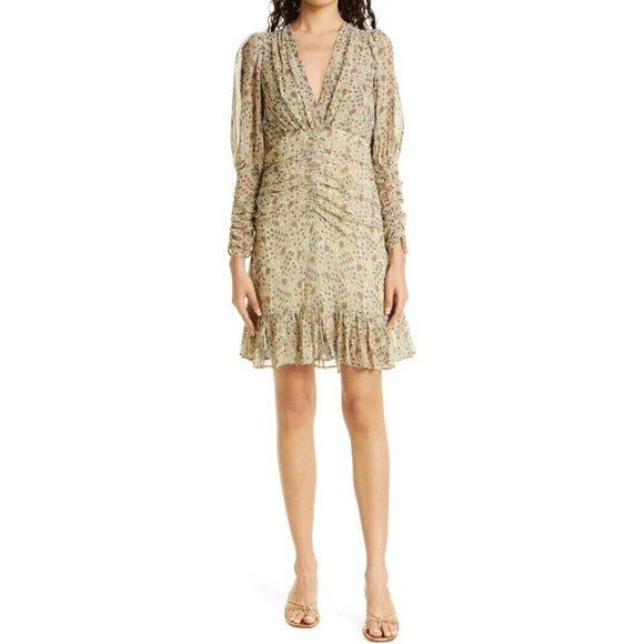 byTiMo Womens Size Small Floral Print V-Neck Long Sleeve Georgette Dress NWT - Picture 2 of 16